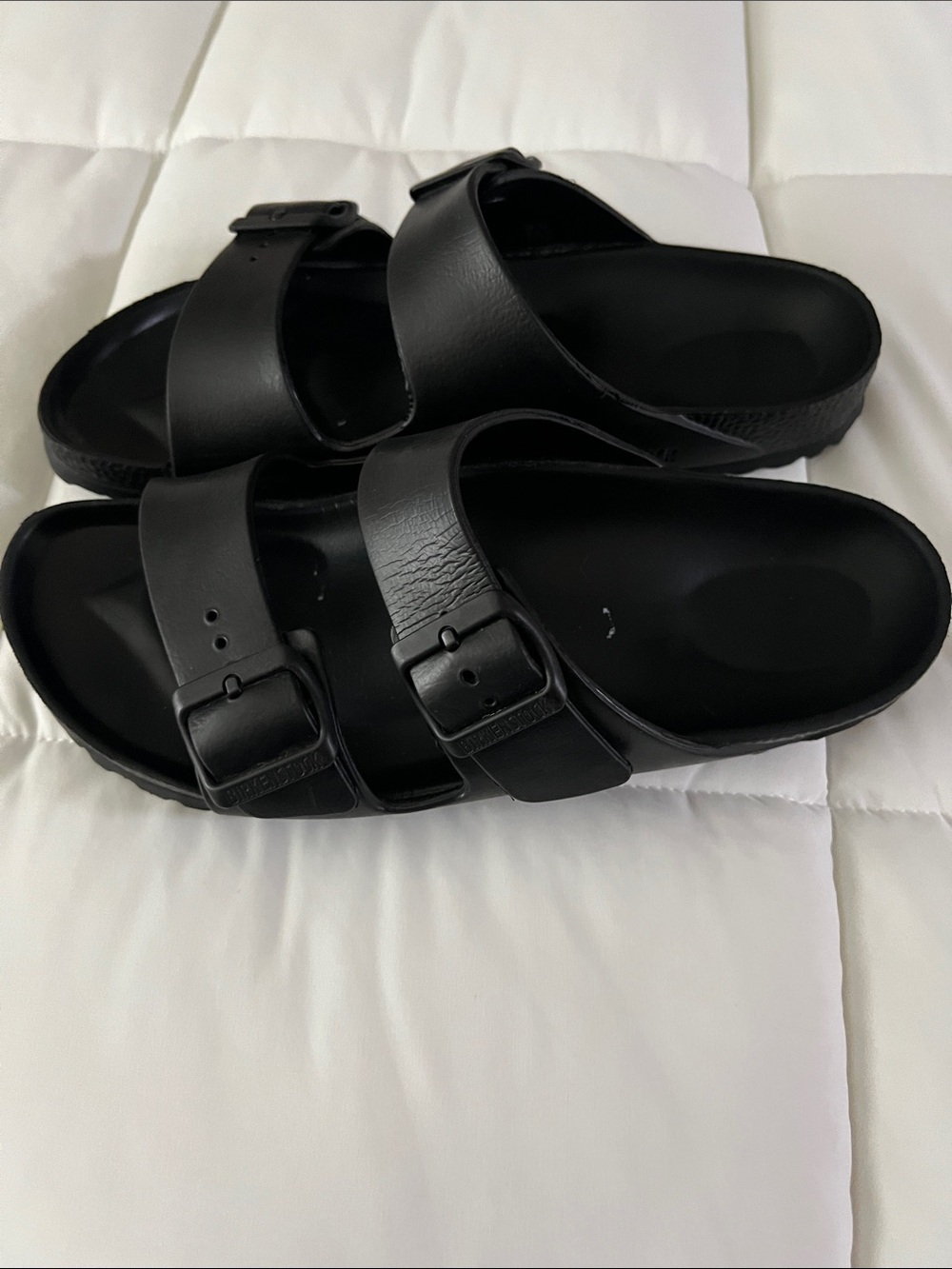 Birkenstock Black Two-Strap Slide Sandals with Buckles - Picture 3 of 4